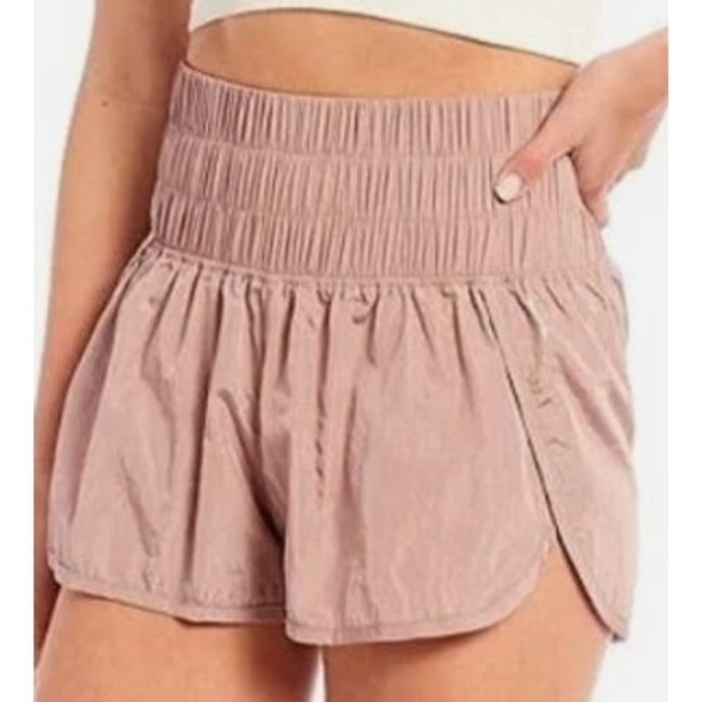 Free People‎ Movement The Way Home Shorts Running Athletic Mauve Sz L Dazzle